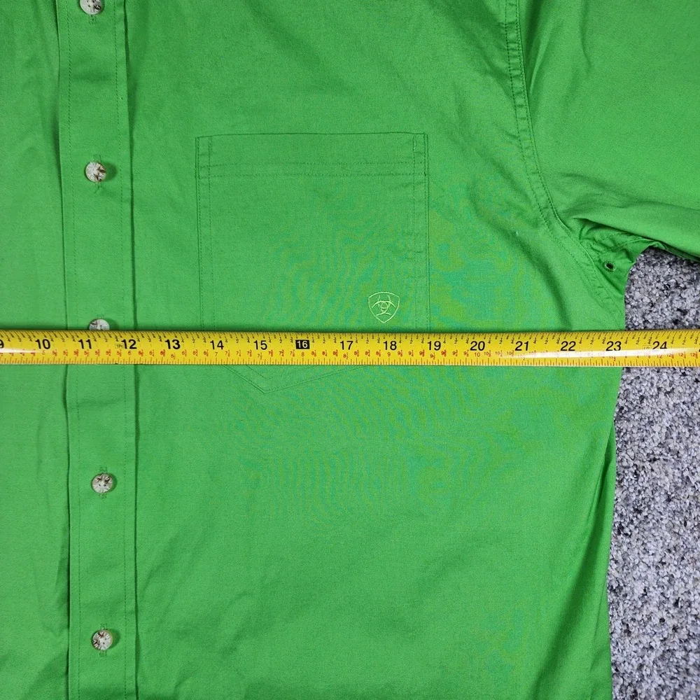 Ariat Button Down Shirt Mens Large Pro Series Green Short Sleeve Western NWOT